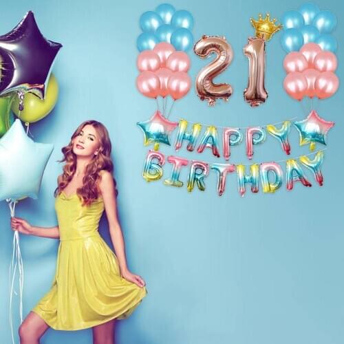 Birthday Party Balloons Kit Aluminum Number Foil & Latex Balloons for Party Supplies Birthday Party Decor Decorations