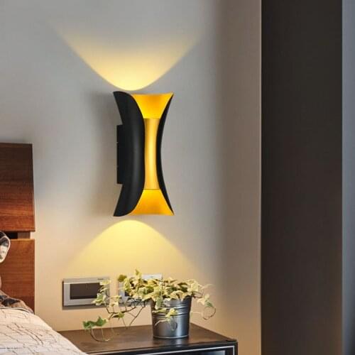 Black Gold White Up and down Wall Lamp Waterproof IP55 Indoor Outdoor LED Wall Light Home Garden Porch Wall Sconce Lights