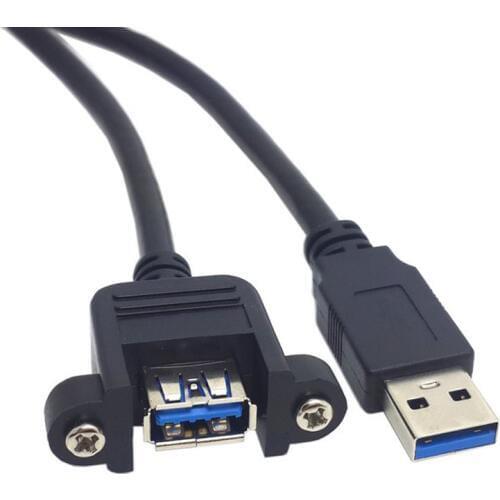 New 0.5m 0.8m 5Gbps USB 3.0 Connector Wire male to female power extension cable with screw holes locking front panel