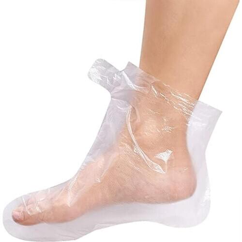 100PCS Transprent Disposable Foot Bags Detox SPA Covers Pedicure Prevent Infection Remove Chapped Foot Care Tools Bath Wipe