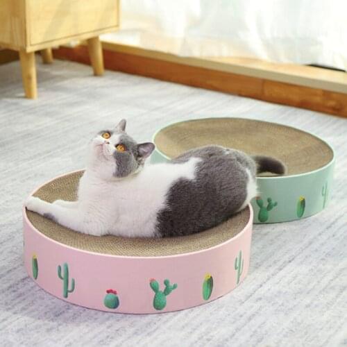 Lovely Corrugated Paper Cat Bed House Cat Bed Winter Pet Puppy Dog Nest Summer Round Cat Scratch Board Dog Home Mats