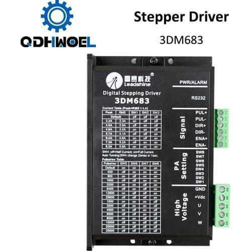 QDHWOEL Leadshine 3 Phase 3DM683 Stepper Motor Driver 20-60VDC 0.5-8.3A
