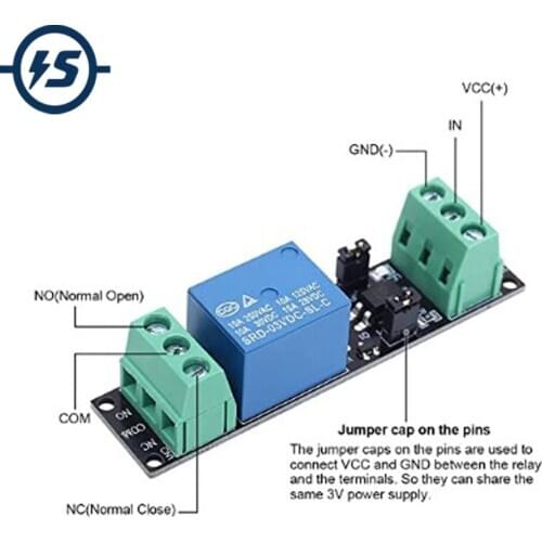3V 1 Channel Relay Power Switch Module with Optocoupler Opto Isolation High Level Trigger for IOT ESP8266 Development Board