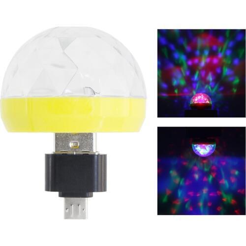 RGB LED Music Sound Control Car USB Atmosphere Light Mini USB-C DJ Disco Stage Effect Lights Auto Interior Decorative Lamp