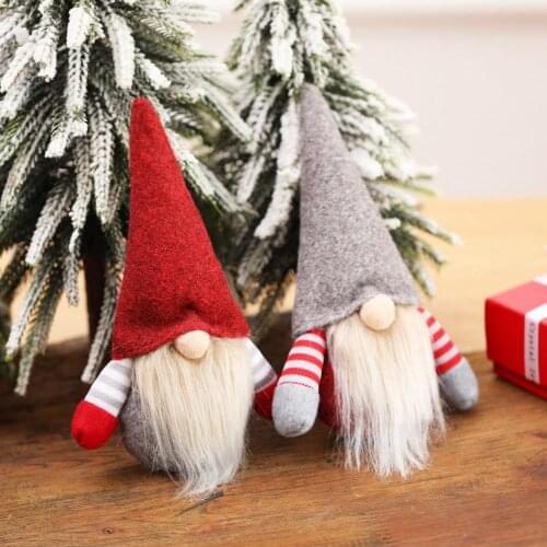 Merry Christmas Knitted hat doll gnomo Swedish Santa Gnome Plush Dolls Ornaments Elf Toy Holiday Home room Decor New Year Gifts