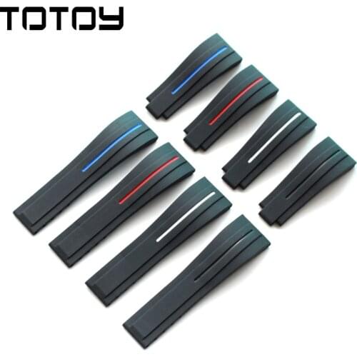 TOTOY Silicone Strap Applicable Yacht Famous Divers Ditona Ghost King Black and Green Water Gloves 20 21mm Rubber Strap, Fast De