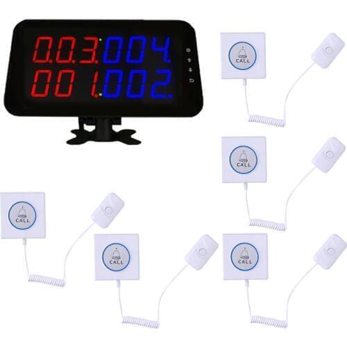 Hospital queue manage system for Nurse with Voice Report 1 Host Display + Table Bell 433MHZ