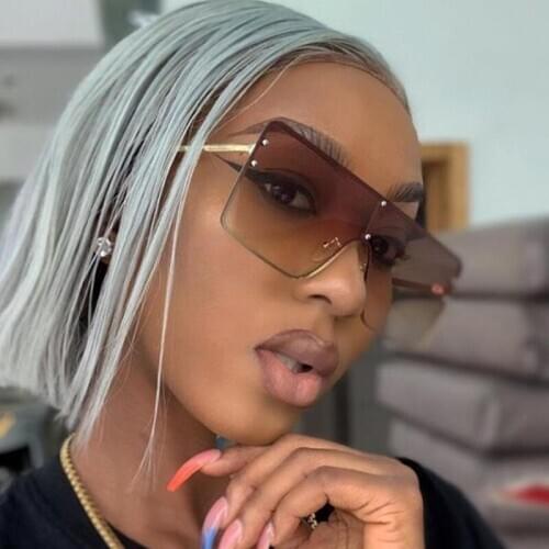 2020 Oversized rimlss Square women sunglasses fashion Brand designer sunglasses Female vintage Glasses Shades Oculos