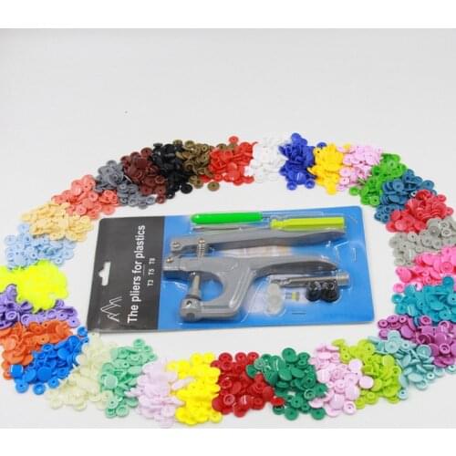 T5 snap buttons plastic resin button hand press pliers installation tool set dark button sewing on clothes wholesale