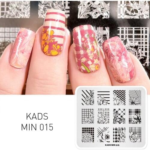 Rolabling Nail Stamping Plates MIN Series Flowers Web Lines Nail Decoration Stamp Manicure Plate Nail Art Stamping Templates