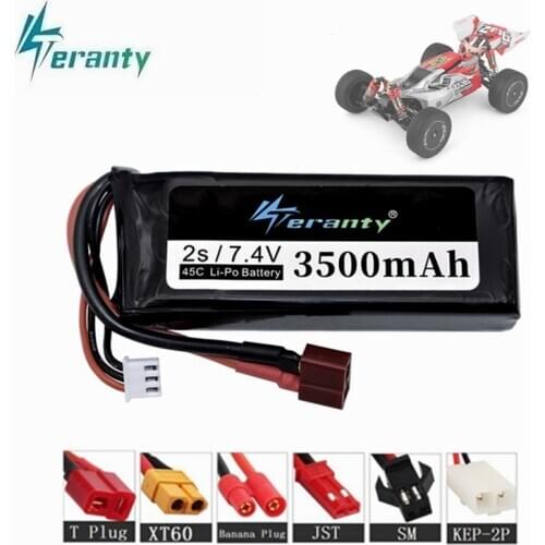 Wltoys 144001 Car 2s 7.4V 3500mAh Upgraded Lipo Battery T Plug For Wltoys 1/14 144001 RC Car Boat Lipo Battery Parts Upgraded
