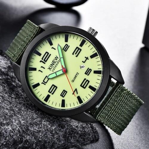 XINEW Outdoor Military Analog Quartz Round Wrist Women Watches Mens Date Stainless Steel The New Men Watch Watches Sport Watch