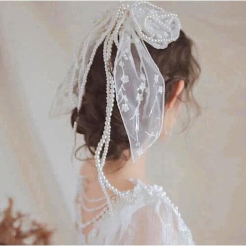 Pearl Weeding Haar Accessoires For Women Bridal Ozdoby Do Wlosow Bow Mariage Accessoire Cheveux Wesele Headpiece Bijoux Cheveux