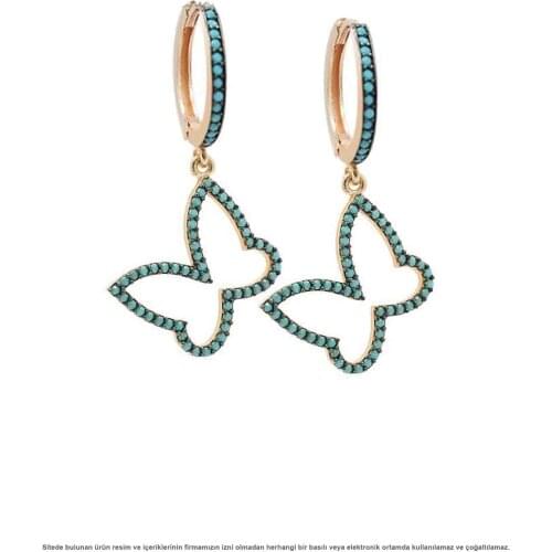 Silver Butterfly Womens Earrings