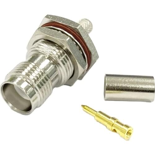 1PC RP-TNC Female Jack nut inner pin RF Coax Connector Crimp RG58 RG142 RG400 LMR195 Straight Nickelplated NEW wholesale
