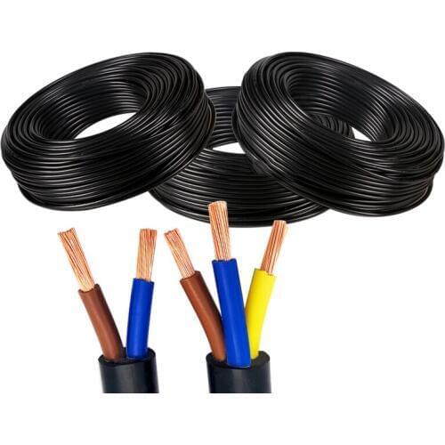 10m 5m 2/3 Cores Pins Copper Wire Conductor Electric RVV Cable Black 18 AWG 0.75MM2 Cable waterproof