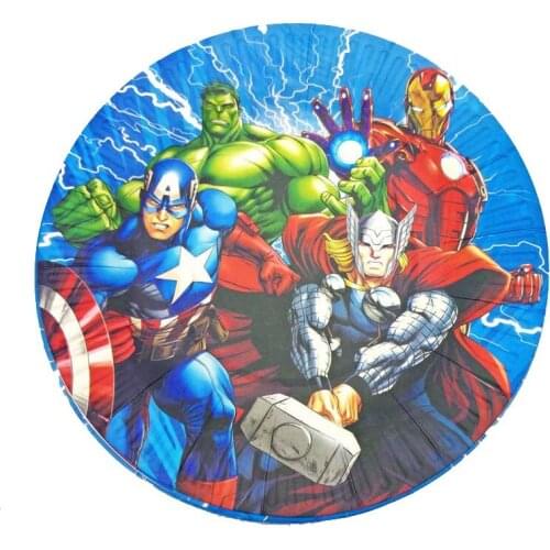 10pcs/set The Avengers plate 7inch children party supplies theme kids funny Birthday Party Decoration Avengers Disposable plates