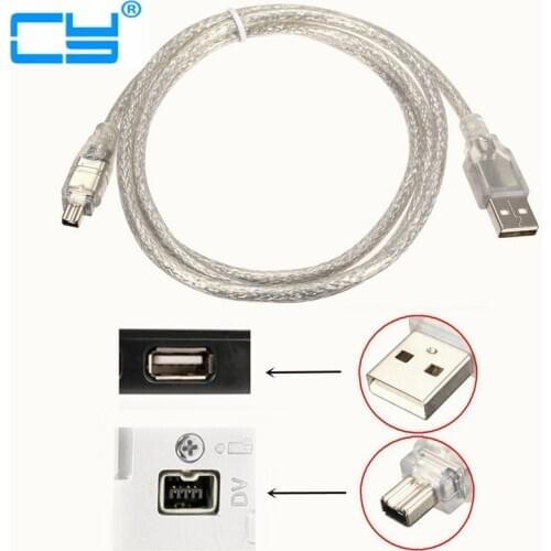 10pcs USB Male to Firewire IEEE 1394 4 Pin Male iLink Adapter Cord firewire 1394 Cable for SONY DCR-TRV75E DV camera cable 120cm