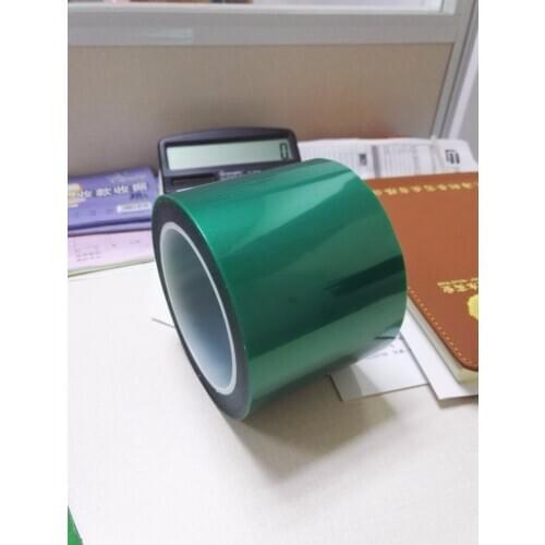 100 Rolls Width 80mm x 66m PET green silicone film high temperature adhesive tape,Green Polyester Tape Powder Coating High Temp