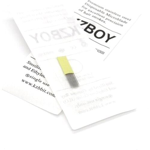 Disposable Microblading Blades 25PCS/Box Sterile 304 Stainless Steel Shading Needles for Eyebrows