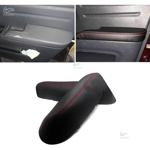 2pcs Soft Leather Front Door Armrest Cover For Honda Ridgeline 2009 2010 2011 2012 2013 2014 Car Door Armrest Panel Cover Trim