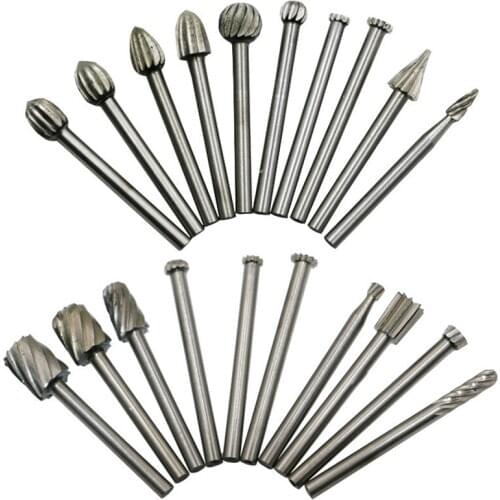 20pcs/Set 3mm Wood Drill Bit Nozzles for Dremel Attachments HSS Stainless Steel Wood Carving Tools Set Woodworking