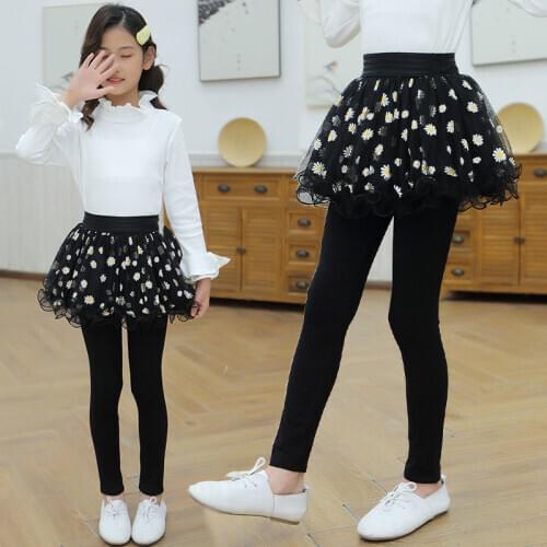 2020 Fashion Girls Pants Skirt Legging Pants Kids Long Trousers Teenagers Outwear Clothes Girl Lace Tutu Dress Clothing 3-9 Year
