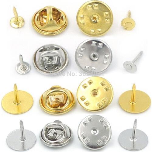 4.5mm 3/8" 10mm TIE Tacks Findings Pad craft CLUTCH & backs Pin Pinch clothes 2050 100 200Pcs Pick