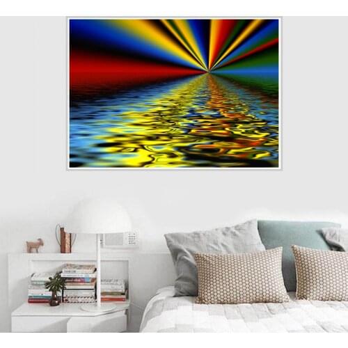 Abstract Colorful Lake Surface Sunlight Poster Canvas Print Painting Wall Art Living Room Home Decoration