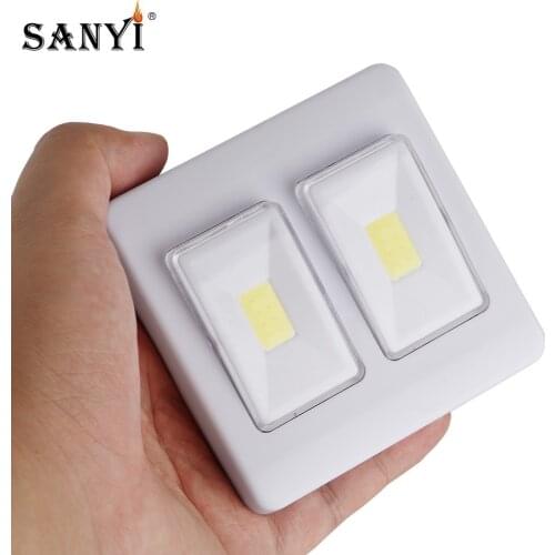 COB LED Under Cabinet Light Cordless Night Lights AAA Battery Operated Magnetic Closets Lamp for Wardrobe Bathroom Lighting