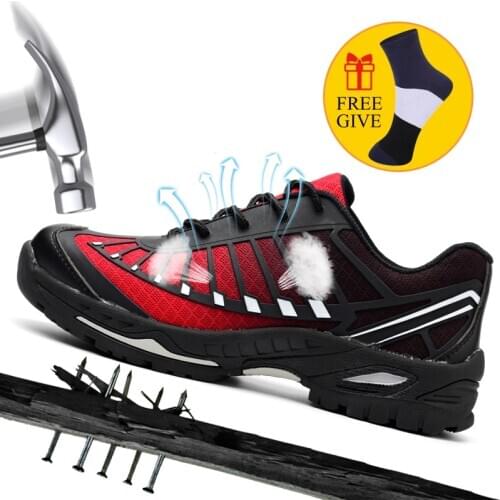XZMDH Top Sale Droppshipping Men And Women Safety Boots Outdoor Breathable Smash-Proof Puncture-Proof Workers Sneakers men shoes