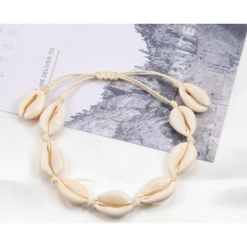 Boho Seashell Bracelet Charm Femme Shells Bracelets Hand Knit Fashion Beach Natural Bead Shell Accessories Jewelry Dropshipping