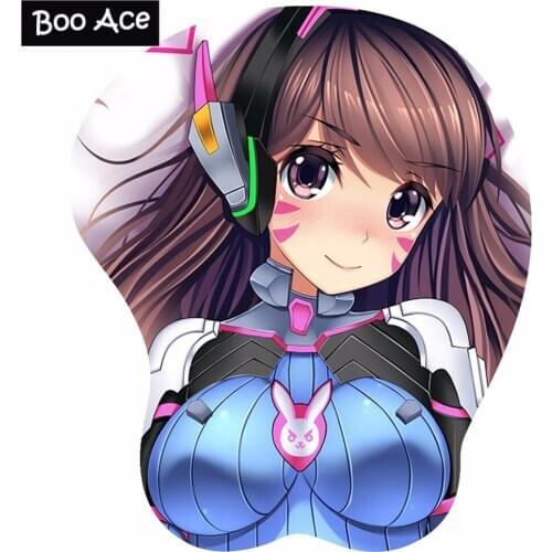 D.VA Anime 3D Breast Gaming Mouse Pad Anti-skid with Wrist Rest