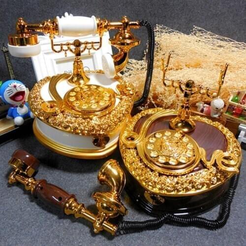 European Vintage Style Telephone Model Music Box Home Decor Photography Prop