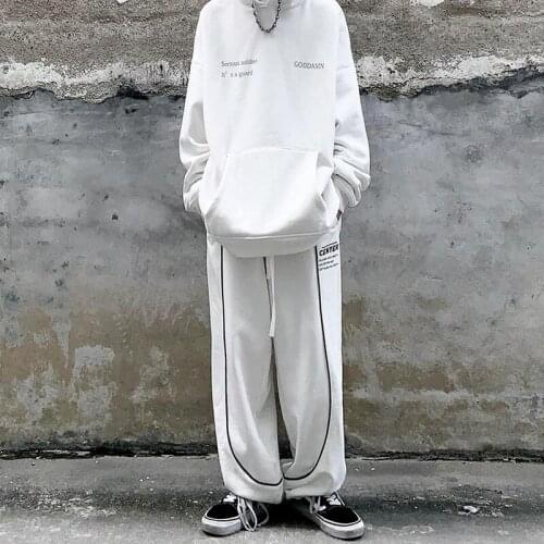 HOUZHOU Korean Streetwear White Joggers Sweatpants Women Baggy Harajuku Hippie Black Jogging Sports Pants Oversize Wide Trousers