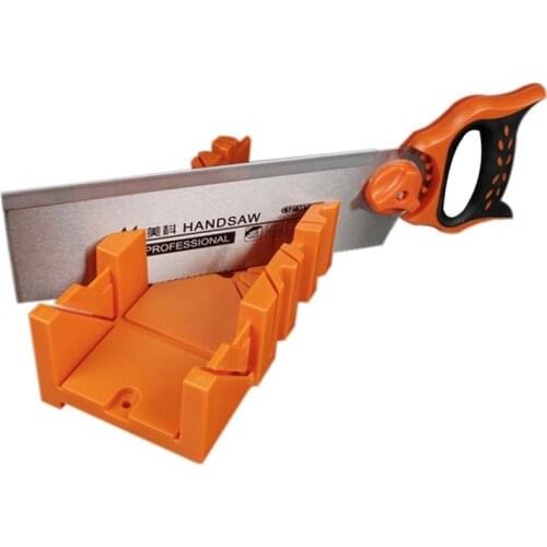 Saw Box 12 Inch Multifunctional Miter Saw Box DIY Cabinet 22.5/45/90 Degree Saw Guide Woodworking Tools Mitre Box With Clamp