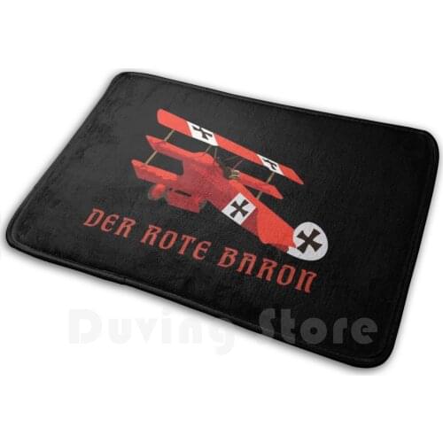 Red Baron Manfred Von Richthofen Fokker Ww1 Triplane Der Rote Baron Soft Non-Slip Mat Rug 1995 Carpet Cushion Red Baron