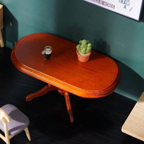1:12 Mini Doll House Furniture Wooden Dining Table Small Home Toy Simulation Children Miniature F7G7