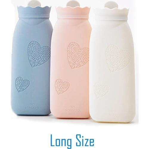 Microwave Heating Silicone Hot Water Bag Winter Hand Warm With Knitted Case Safe