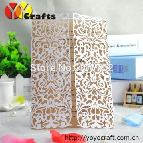 Fashion wedding invitation card laser cut luxurious wedding invitation card