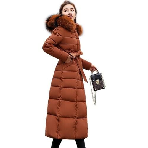 GOOHOJIO New Arrival Fashion Slim Women Winter Jacket Cotton Padded Warm Thicken Ladies Coat Long Coats Parka Womens Jackets