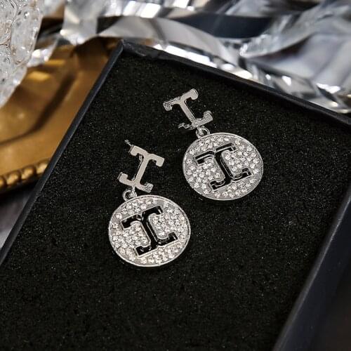 New letter H long earrings flash Zircon gold/silver color earrings for women 2020 Brincos Female Fashion Jewelry kolczyki