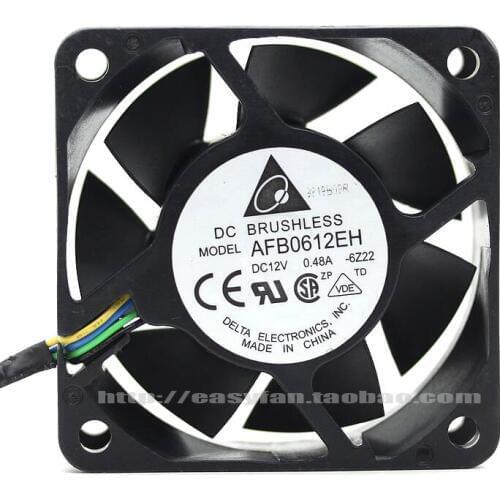 Detla Electronics AFB0612EH 6Z22 DC 12V 0.48A 60x60x25mm Server Cooling Fan