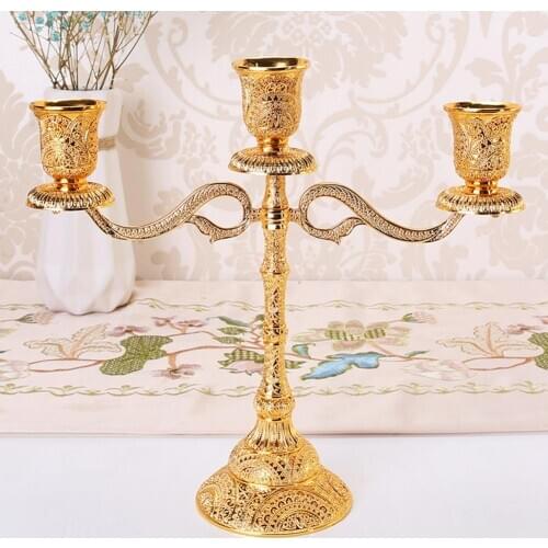 Candle Holder Metal 1/3/5-Arm Candle Holder Candlestick Dinner Wedding Party Table Decoration for Home Decoration