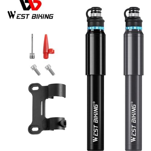 WEST BIKING Portable Mini Bike Pump Hose Pocket Pump Presta & Schrader Valve Bike Accessories 150 PSI High Pressure Bicycle Pump