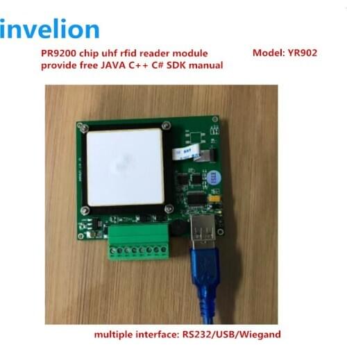 PR9200 chip 1 meter usb UHF RFID tag reader module with USB/rs232/wiegand interface Free SDK C++ java C# programming language