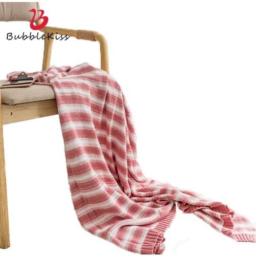 Bubble Kiss Small Fresh Style Thread Blanket Gradient Color Home Sofa Decorative Blanket 820g Weighted Knitted Napping Blanket