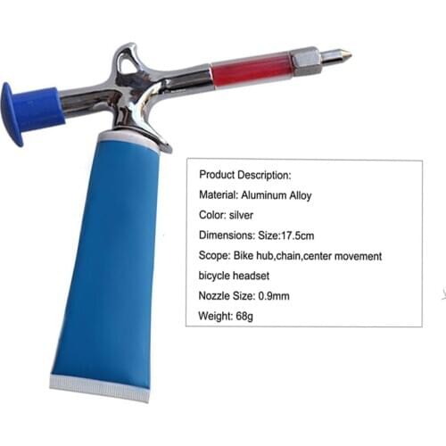 Bicycle Grease Gun Silver Alloy Chain Repair Lubricator Mini Nozzle MTB Road Bike Upkeep Chain Grease Tools Bike Accessories