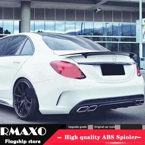 For Benz W205 Spoiler 2015-2018 C-class C180 200 260 300 C63 High Quality ABS Material Car Rear Wing Color Rear Spoiler