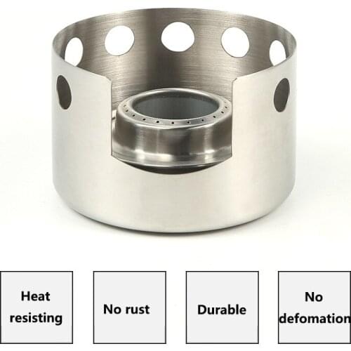 Outdoor windproof alcohol stove portable stainless steel round windshield stove solid liquid alcohol burner small fire boiler